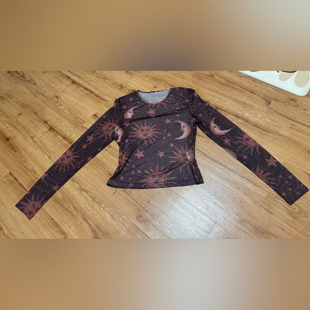 Sheer Celestial Long Sleeve Top